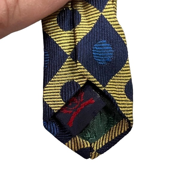 100% silk TOMMY HILFIGER Blue and Yellow Tie 100% silk - Picture 8 of 8